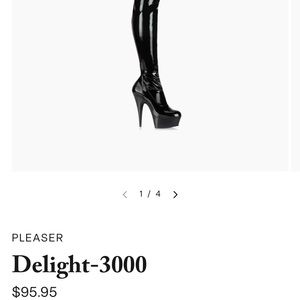 Pleaser Thigh High patent leather boot. 7 inch heel.